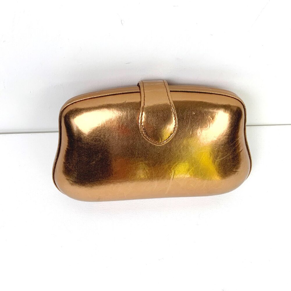 Vintage La Regale Rose Gold Clutch Hard Case Crossbody Chain Strap - Picture 15 of 16